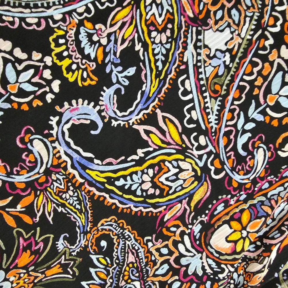 Calvin Klein Brand Dress Black Multi Paisley Print Women's Size 14 - Picture 11 of 12